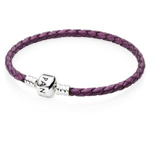 Purple Leather Pandora Charm Bracelet